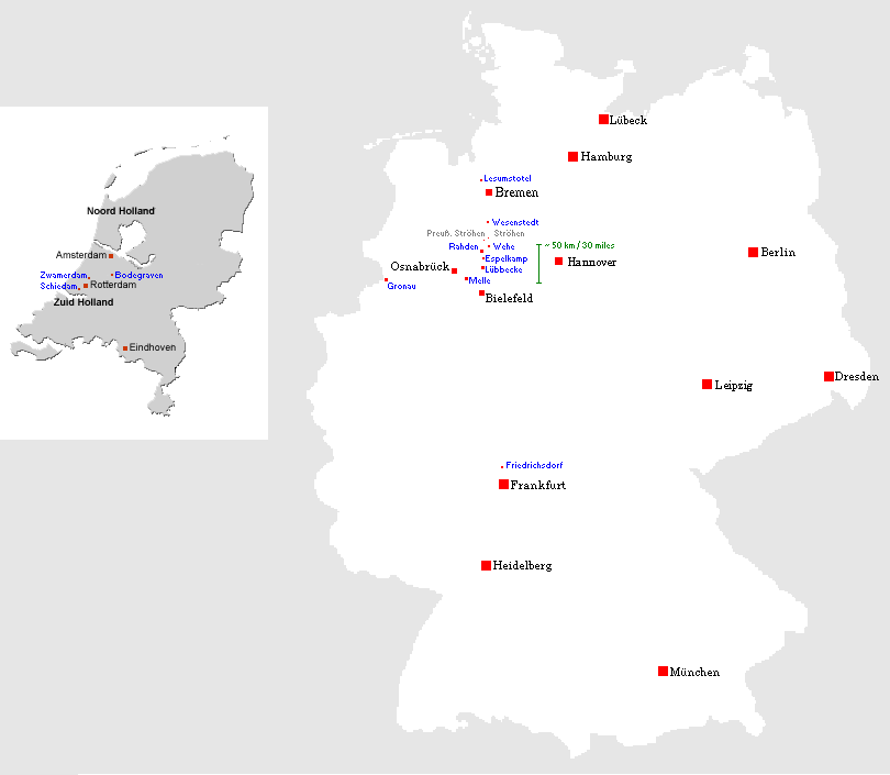 Windhorst-Karte Deutschland / Niederlande